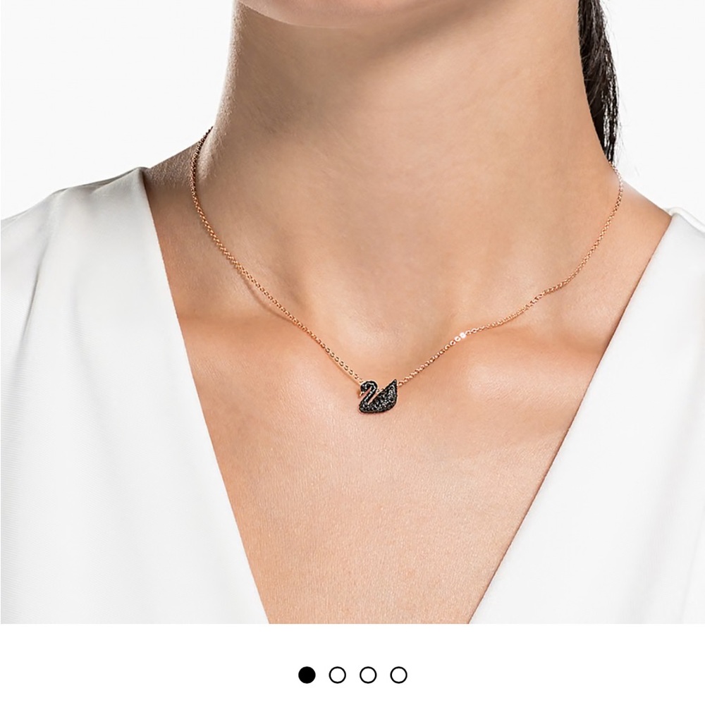 Swarovski Elegant Black Swan Necklace